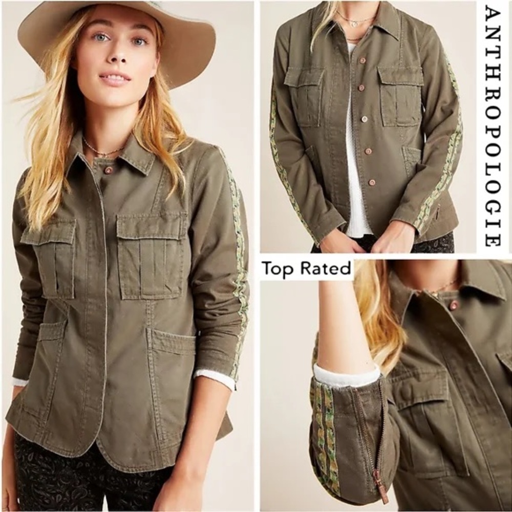 Anthropologie - Stitch's Olivette Camostripe Utility Jacket SIZE XS